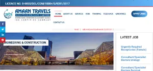 Screenshot of Amaan Travels booking website